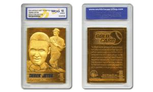 Derek Jeter Yankees Gold Signature Sculptured Card