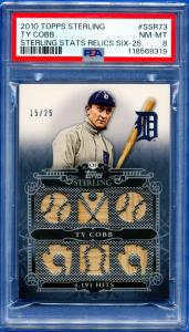 2010 Topps Sterling Ty Cobb Bat Relic PSA 8