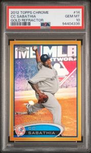 2012 Topps Chrome Gold Refractor CC Sabathia #14