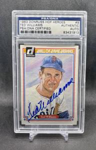 1983 Donruss Ted Williams Signed HOF Heroes Card
