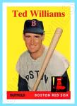 Ted Williams 1958 Style Art Card - Red Sox
