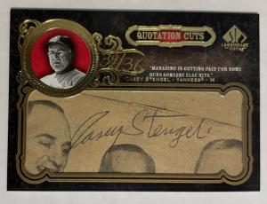 2007 Casey Stengel SP Legendary Cuts Autograph