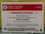 2011 Topps Lineage Mike Stanton Autograph Card