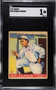 1933 Goudey Rogers Hornsby Card #188 SGC