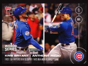 Kris Bryant Anthony Rizzo Cubs World Series Card