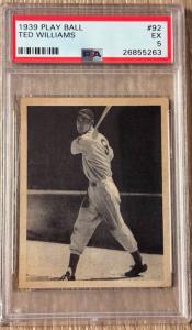 1939 Play Ball Ted Williams PSA 5 Card