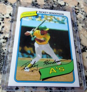 Rickey Henderson 1980 Topps Rookie Card Reprint