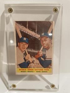 1958 Topps #418 Mickey Mantle & Hank Aaron Card