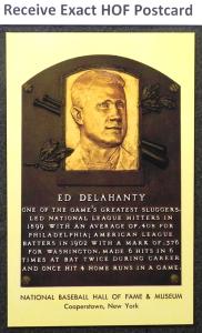 Ed Delahanty Hall of Fame Plaque Postcard