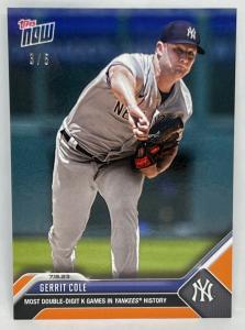 2023 Topps Now Gerrit Cole Yankees Orange Parallel