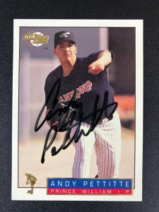 Andy Pettitte 1993-94 Fleer Signed Yankees Card