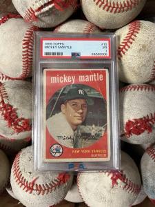 1959 Topps Mickey Mantle Baseball Card PSA 1