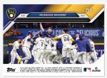 2024 Topps Now MLB Milwaukee Brewers Champions Card