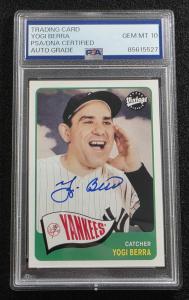 Yogi Berra Autographed Upper Deck Card - PSA 10