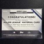 2024 Topps Series 1 Gerrit Cole Yankees Card