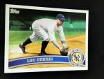 2011 Topps Lou Gehrig SP Variation Card