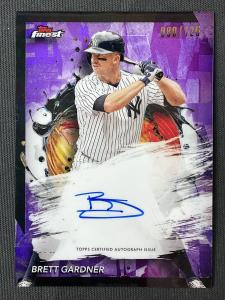 2024 Topps Finest Brett Gardner Purple Refractor Auto