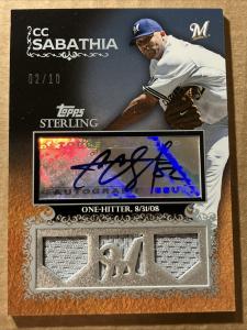 2009 Topps Sterling CC Sabathia Jersey Auto /10
