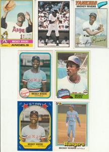 20 Vintage Mickey Rivers Cards Lot 1976-1985