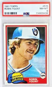 1981 Robin Yount HOF Topps #515 PSA 8 Card