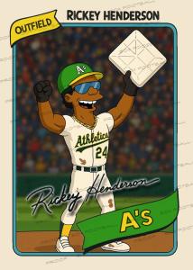 Rickey Henderson 1980 Rookie Custom Trading Card