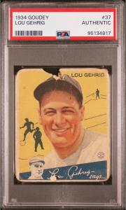1934 Goudey Lou Gehrig #37 PSA Authentic
