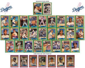 Los Angeles Dodgers Topps Baseball Card Team Sets