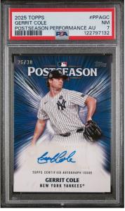 2025 Topps Gerrit Cole Auto #26/30 Yankees