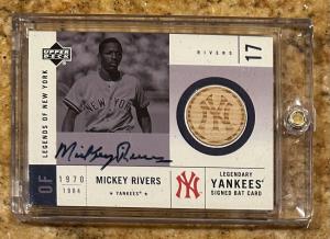 2001 Upper Deck Mickey Rivers Game-Used Bat AUTO