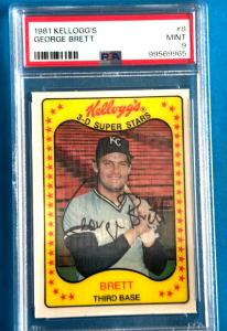 1981 Kellogg's George Brett Royals HOF PSA 9