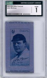1911 S74 Silks John McGraw NY Giants Card