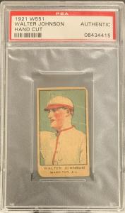 1921 W551 Walter Johnson Hand Cut Card
