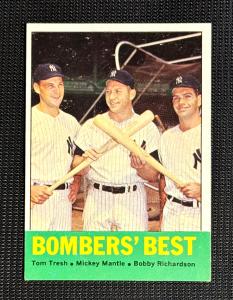 1963 Topps #173 Mantle, Tresh, Richardson Yankees Card