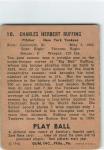 1940 Play Ball Red Ruffing Baseball Card #10