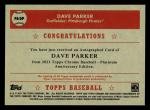 Dave Parker 2021 Topps Chrome Autograph Card