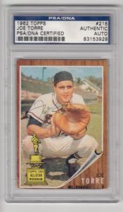 1962 Topps Joe Torre Signed Braves Rookie Card
