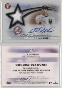 2022 Topps Pristine DJ LeMahieu Auto Relic Card