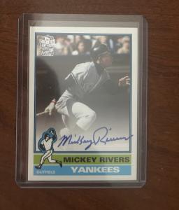 2013 Topps Mickey Rivers Auto Card - Yankees