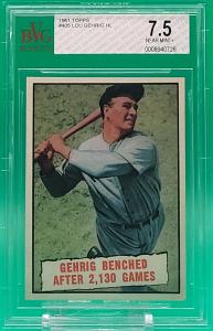 1961 Topps Lou Gehrig #405 BVG 7.5 Card