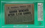 1961 Topps Lou Gehrig #405 BVG 7.5 Card