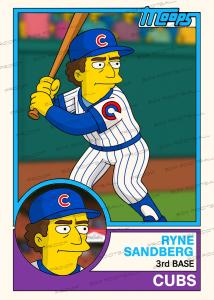 Ryne Sandberg 1983 Rookie Simpsons Custom Card