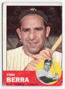 1963 Yogi Berra Topps #340 Yankees Card