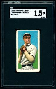 1909 T206 Christy Mathewson White Cap Card