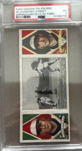 1912 Hassan Triple Folders T202 Walter Johnson Card