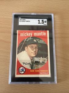 1959 Topps Mickey Mantle Baseball Card SGC 1.5