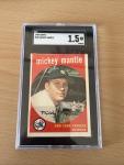 1959 Topps Mickey Mantle Baseball Card SGC 1.5