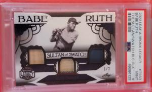 Babe Ruth Game Used Bat and Banner Card
