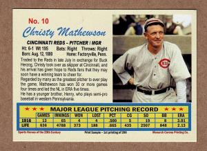 Christy Mathewson Cincinnati Reds Sports Card #10