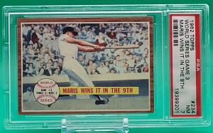 1962 Topps Roger Maris Game 3 PSA 7 Card