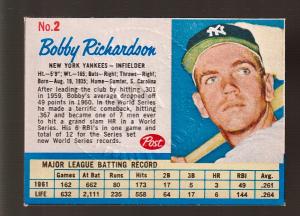 1962 POST Cereal Box Sports Card - Choose Yours